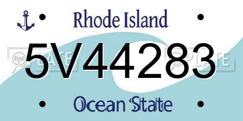 5V44283 Rhode Island License Plate
