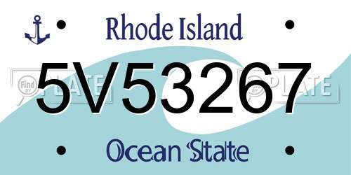 5V53267 Rhode Island License Plate