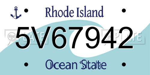 5V67942 Rhode Island License Plate