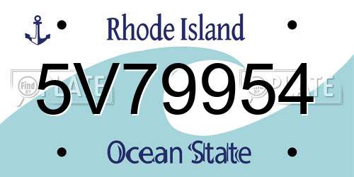 5V79954 Rhode Island License Plate