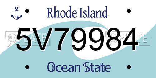 5V79984 Rhode Island License Plate