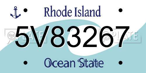 5V83267 Rhode Island License Plate