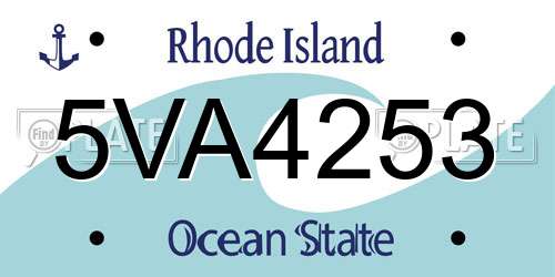5VA4253 Rhode Island License Plate