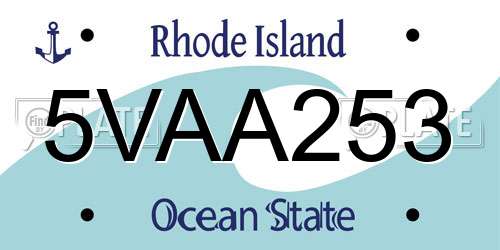 5VAA253 Rhode Island License Plate
