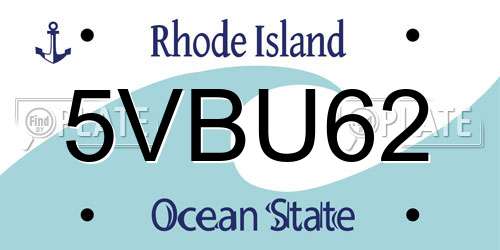 5VBU62 Rhode Island License Plate