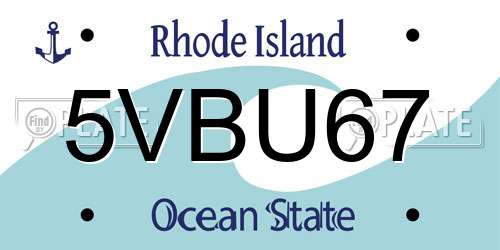 5VBU67 Rhode Island License Plate