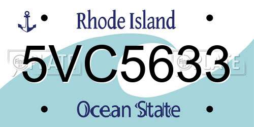 5VC5633 Rhode Island License Plate