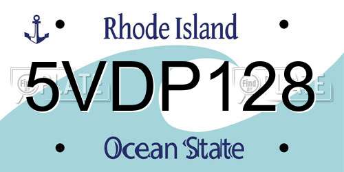 5VDP128 Rhode Island License Plate