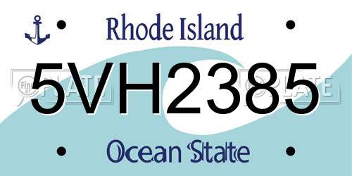 5VH2385 Rhode Island License Plate