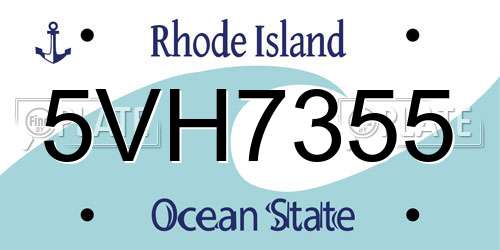 5VH7355 Rhode Island License Plate