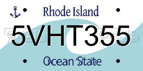 5VHT355 Rhode Island License Plate
