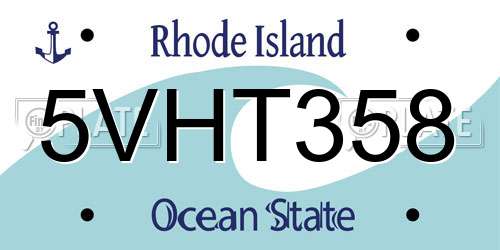 5VHT358 Rhode Island License Plate
