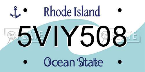 5VIY508 Rhode Island License Plate
