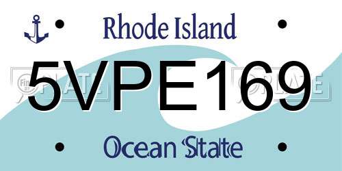 5VPE169 Rhode Island License Plate