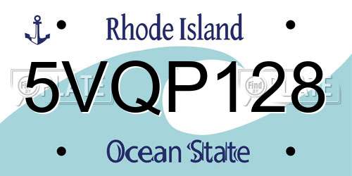 5VQP128 Rhode Island License Plate