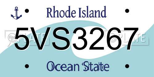 5VS3267 Rhode Island License Plate