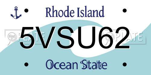 5VSU62 Rhode Island License Plate