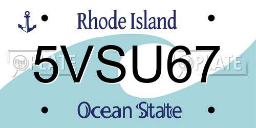 5VSU67 Rhode Island License Plate