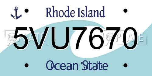 5VU7670 Rhode Island License Plate