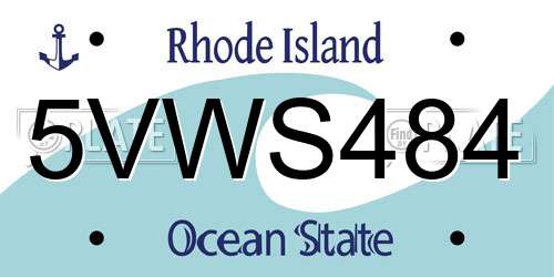 5VWS484 Rhode Island License Plate