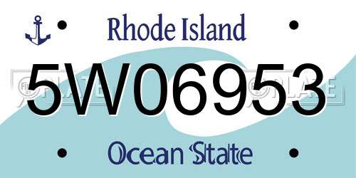 5W06953 Rhode Island License Plate