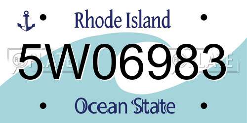5W06983 Rhode Island License Plate