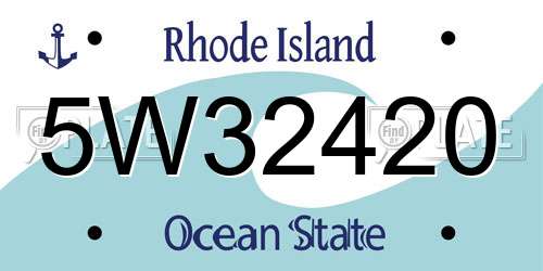 5W32420 Rhode Island License Plate