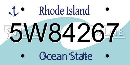 5W84267 Rhode Island License Plate