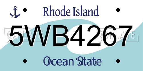 5WB4267 Rhode Island License Plate