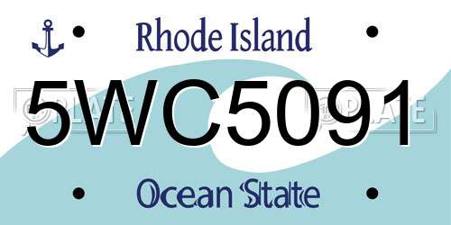 5WC5091 Rhode Island License Plate