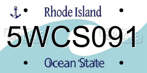 5WCS091 Rhode Island License Plate