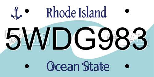 5WDG983 Rhode Island License Plate