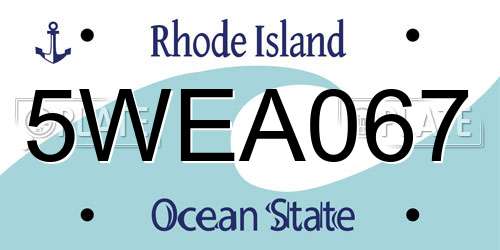 5WEA067 Rhode Island License Plate