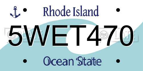 5WET470 Rhode Island License Plate