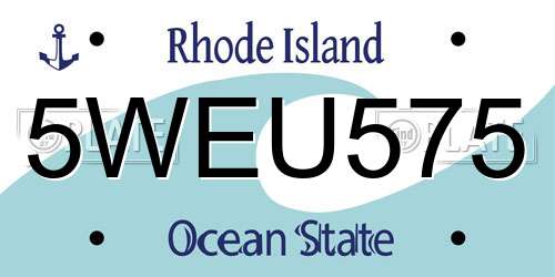 5WEU575 Rhode Island License Plate