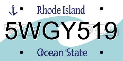 5WGY519 Rhode Island License Plate