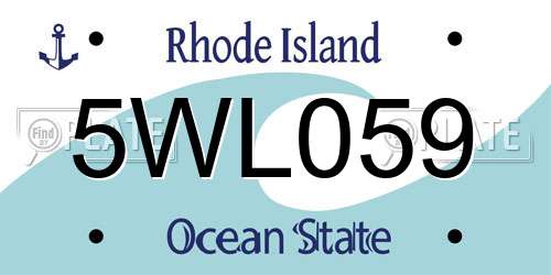 5WL059 Rhode Island License Plate