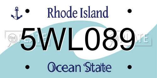 5WL089 Rhode Island License Plate