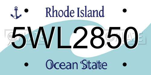 5WL2850 Rhode Island License Plate
