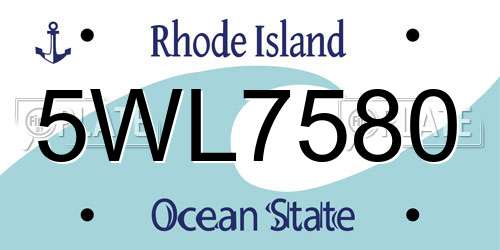 5WL7580 Rhode Island License Plate