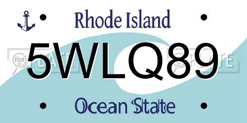 5WLQ89 Rhode Island License Plate