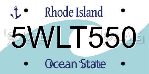 5WLT550 Rhode Island License Plate