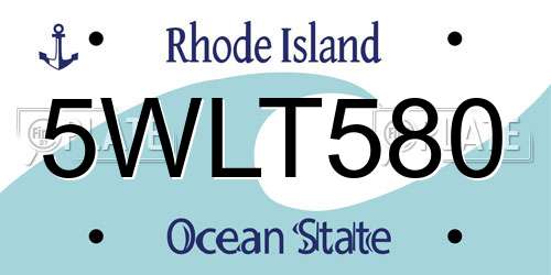 5WLT580 Rhode Island License Plate