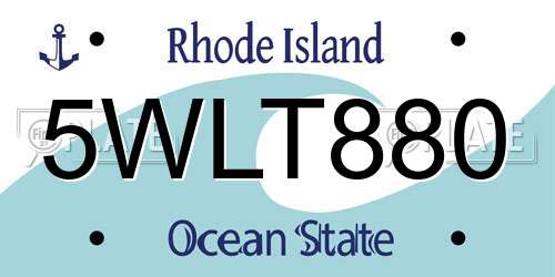5WLT880 Rhode Island License Plate