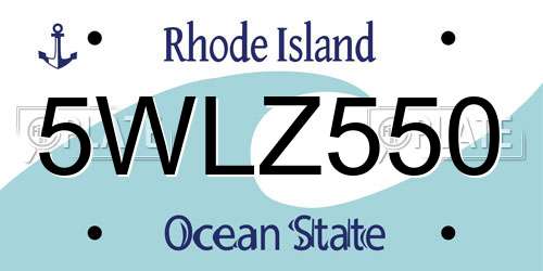 5WLZ550 Rhode Island License Plate