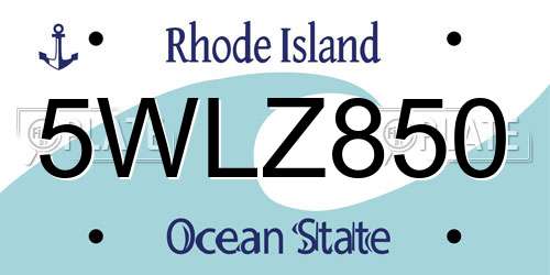 5WLZ850 Rhode Island License Plate