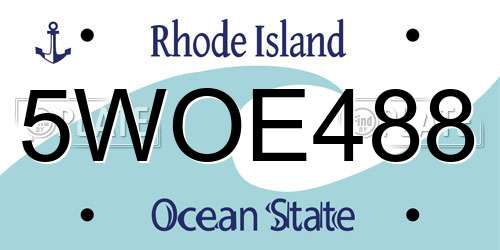 5WOE488 Rhode Island License Plate