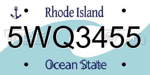 5WQ3455 Rhode Island License Plate