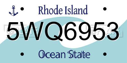 5WQ6953 Rhode Island License Plate