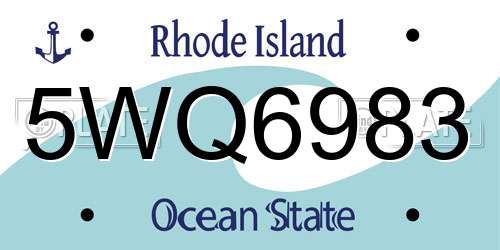 5WQ6983 Rhode Island License Plate